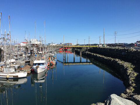 French Creek Harbour in Parksville on the East Coast of Vancouver Island, British Columbia, Canada