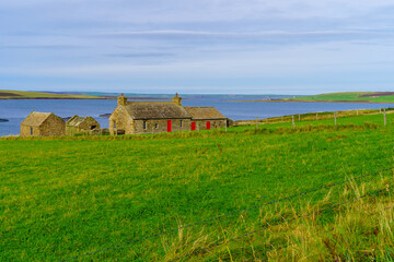 Countryside and coast in the island of South Ronaldsay