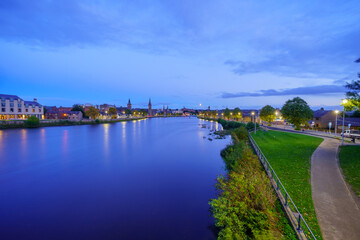 Evening view of the River Ness and Inverness skyline