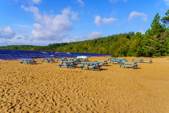 Sandy Loch Morlich Beach, Badenoch And Strathspey