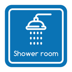 Shower room sign. Vector graphics