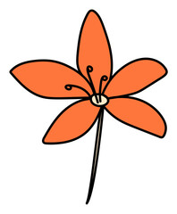 Cute Flower Sticker Vector Illustration