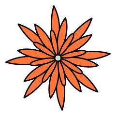 Cute Flower Sticker Vector Illustration