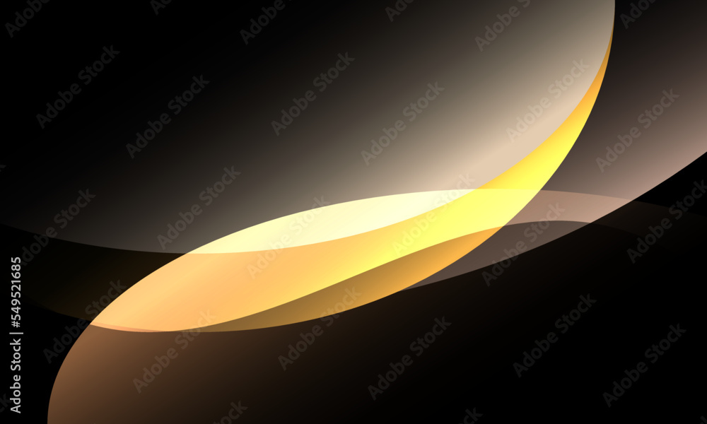 Poster vector of an abstract colorful geometric curve shapes on black backgrounds.
