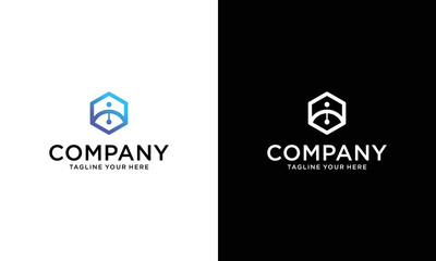 Blue polygon shape logo vector symbol icon