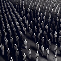 Obraz premium Midjourney abstract render of a group of mockup people