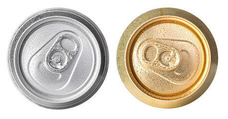 metallic can on transparent background