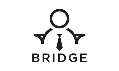 job bridge logo design. people, social, teamwork, community, symbol icon vector.