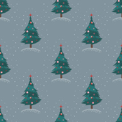 Fototapeta premium Christmas tree. Pattern. Card. Illustration.