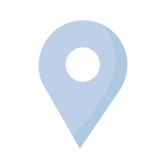 Geo location flat icon illustration in blue color for web design print.