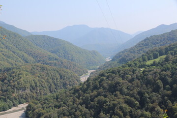 Beautiful landscape. Mountains, blue sky, mountain landscape.