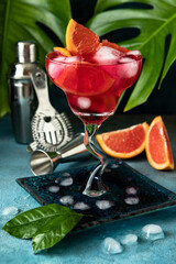Cocktail with grapefruit and ice, tropical vacations