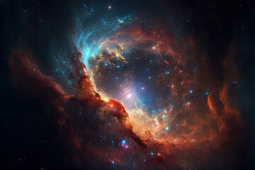 Fototapeta na wymiar A portal into another galaxy, space sci-fi