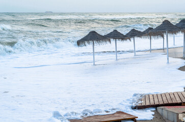 Rough seas during a storm