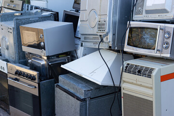 Appliances in a reception center for recycling