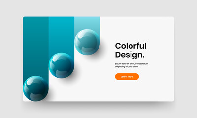 Vivid magazine cover vector design layout. Colorful 3D spheres booklet illustration.