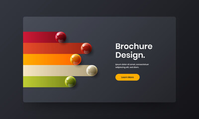 Creative magazine cover vector design concept. Modern realistic spheres flyer illustration.