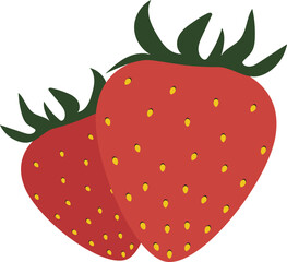 Doodle fruits. Natural tropical fruit, doodles Strawberry. Vegan kitchen hand drawn icon, vegetarian food, organic fruits. Vector illustration isolated.