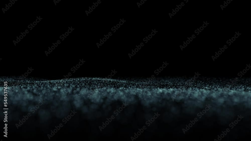 Poster digital dotted waves endless flying towards the camera, looped copy space animation background. slow