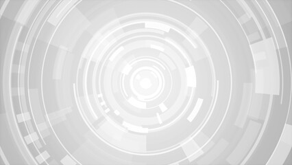 Abstract circle white gray future technology background.