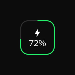 Wireless Charging Lightning Battery Energy vector illustration set