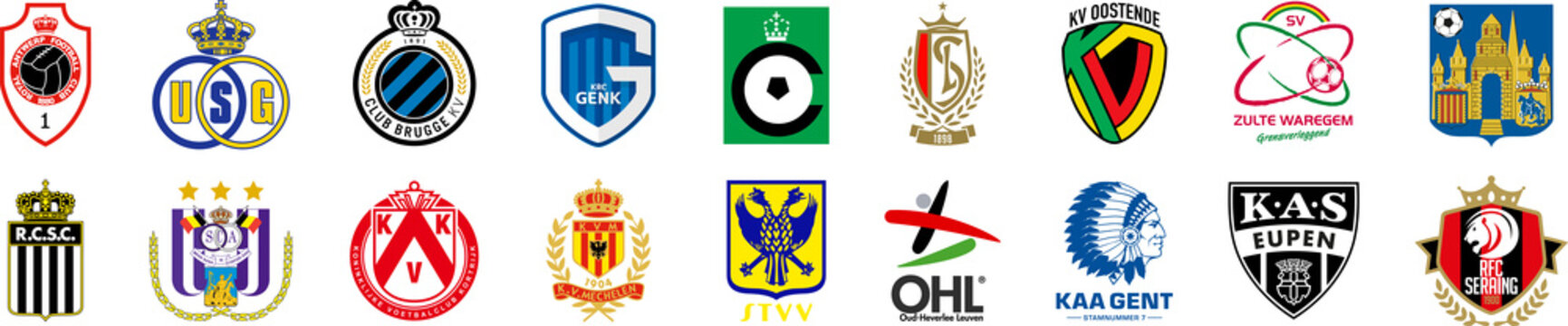 Belgian First Division A. Antwerp, Saint-Gilloise, Genk, Standard Liege, Oostende, Zulte Waregem, Westerlo, Charleroi, Anderlecht, Kortrijk, Mechelen, Gent, Eupen, Seraing. Kyiv, Ukr -Nov 27,  2022