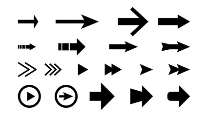 arrow set isolated on white background. direction symbol for graphic design element
