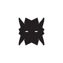 Horror mask icon. Simple style masquerade poster background symbol. Mask brand logo design element. Horror mask T-shirt printing. Vector for sticker.