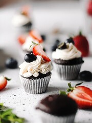 cupcakes with berries
