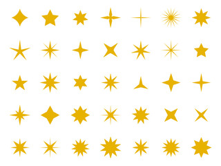 Collecte d'étoiles. Icônes vectorielles étoiles. Ensemble doré d'étoiles, isolé. Icône étoile. Étoiles dans un style plat simple et moderne. Illustration vectorielle