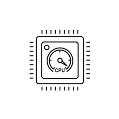 cpu icon cpu full load vector Processor icon on white background. for web app logo banner design