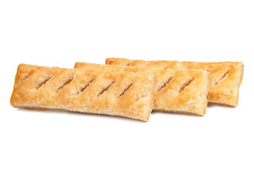 Puff oastry cookies fresh bakery shack isolated on the white background