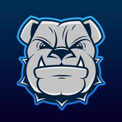 Cute french face. Dog head icon. Hand drawn isolated vector illustration in doodle style on background