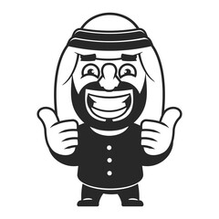 Arabic man in traditional muslim hat, avatar