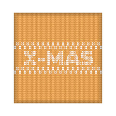 Knitted New Year poster minimalistic set. X mas. Christmas tree on green background. Seamless Christmas pattern. Vector illustration