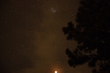 Red harvest moon lunar eclipse