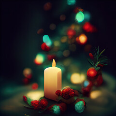 Christmas glowing  candle