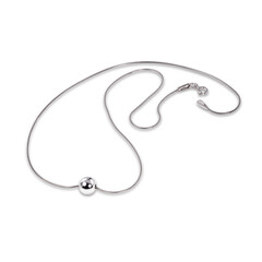 elegant silver pendant on a chain on a white background