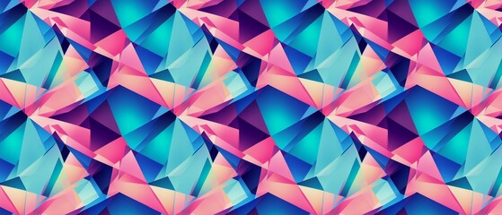 Obraz premium Abstract colorful geometric triangular polygonal blue cyan texture pattern background wallpaper