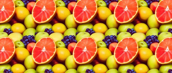 Fototapeta na wymiar Fresh organic fruits seamless texture background, fresh organic fruits texture pattern wallpaper