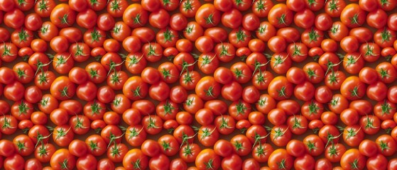 Fresh organic tomato background  wallpaper pile of tomatoes texture pattern. Generative AI Illustration - obrazy, fototapety, plakaty