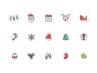 Obraz premium Christmas Icons stickers logos