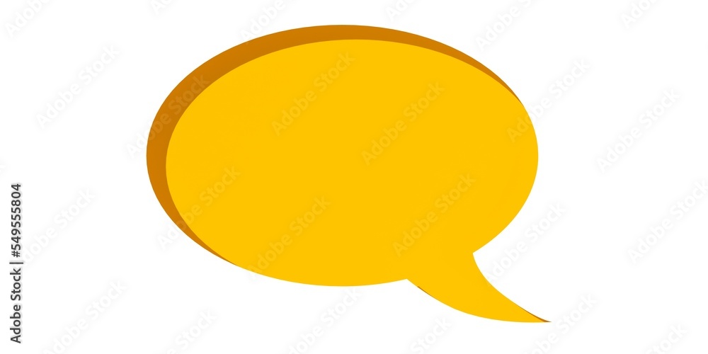 Poster single round empty speech bubble or balloon inset on orange background with shadow, information or c