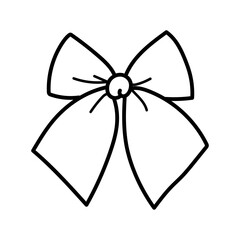 Bow. Coloring. Black and white vector illustration.