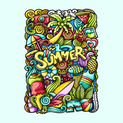 Summer Doodle Vector Design Illustration