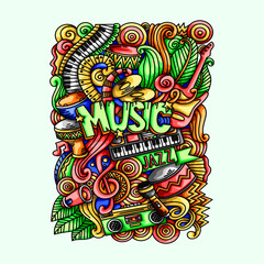 Obraz premium Music Doodle Vector Template Element Design Illustration