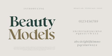 Elegant and modern serif alphabet font uppercase and number fonts victorian typeface 