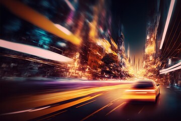 Fototapeta premium Big city life long exposure motion blur
