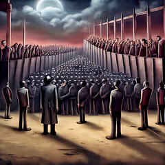 Midjourney abstract render of a group of mockup people