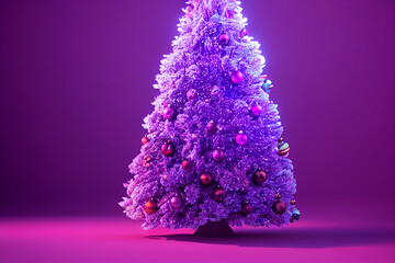 Fototapeta na wymiar purple christmas tree